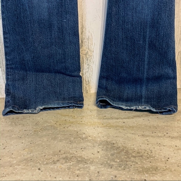 Seven7 Low Rise Bootcut Jean Gold Stitching Sz 25 - Picture 5 of 8